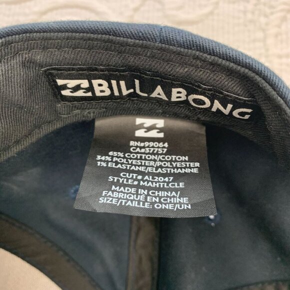 Billabong Mens One Size Snapback Cap With Blue Wave Pattern Adjustable Hat - Picture 4 of 8